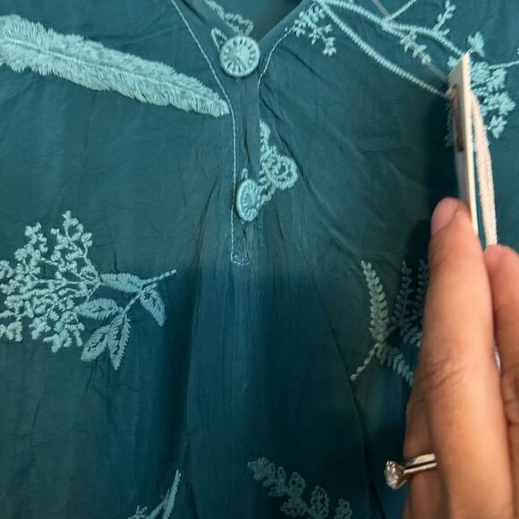 Johnny Was MILLIE PATCHWORK DRESS IN BLUE Small - Picture 6 of 11